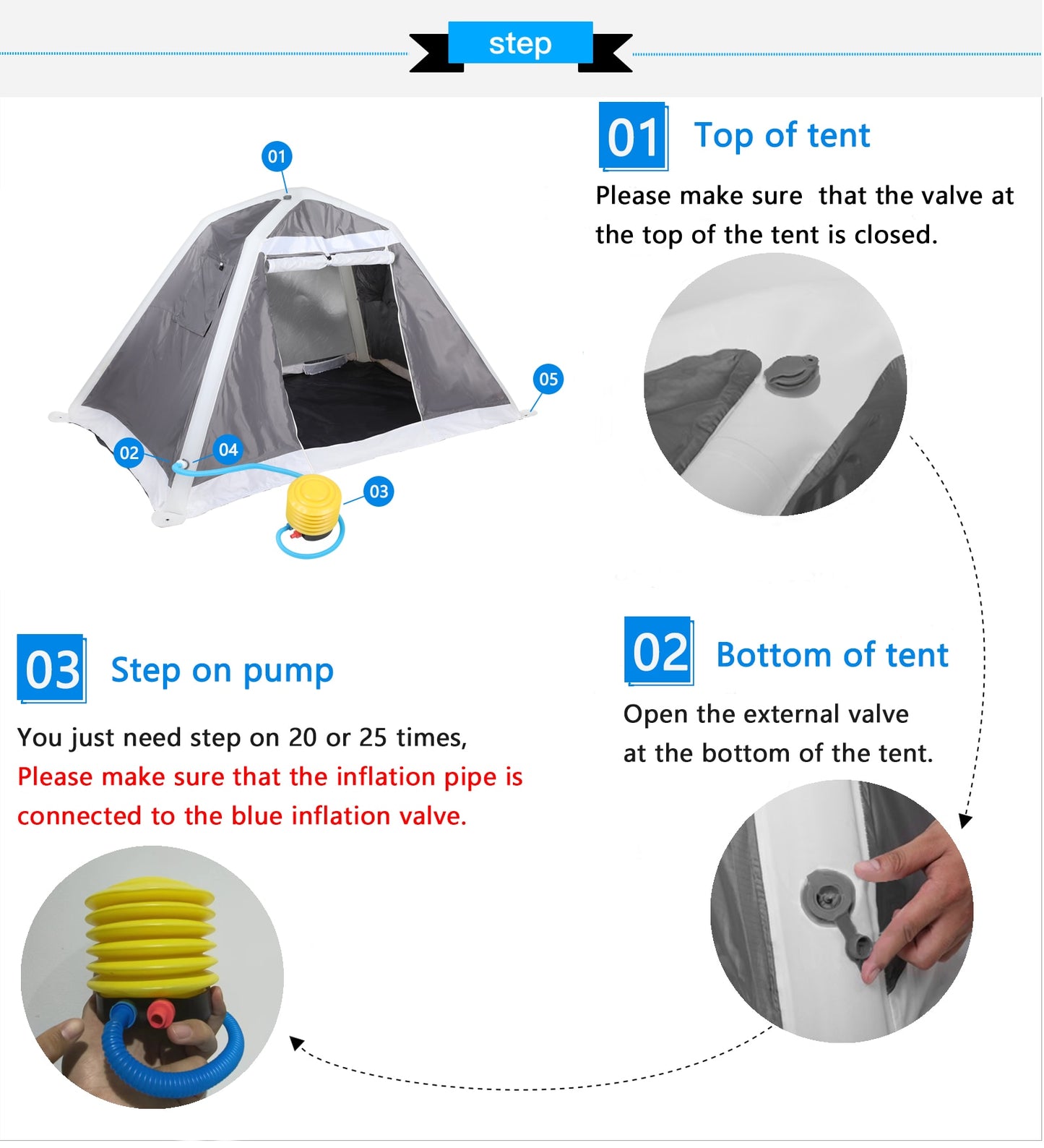 Inflatable Tent for Camping 2-Person without Poles 6.85 lbs