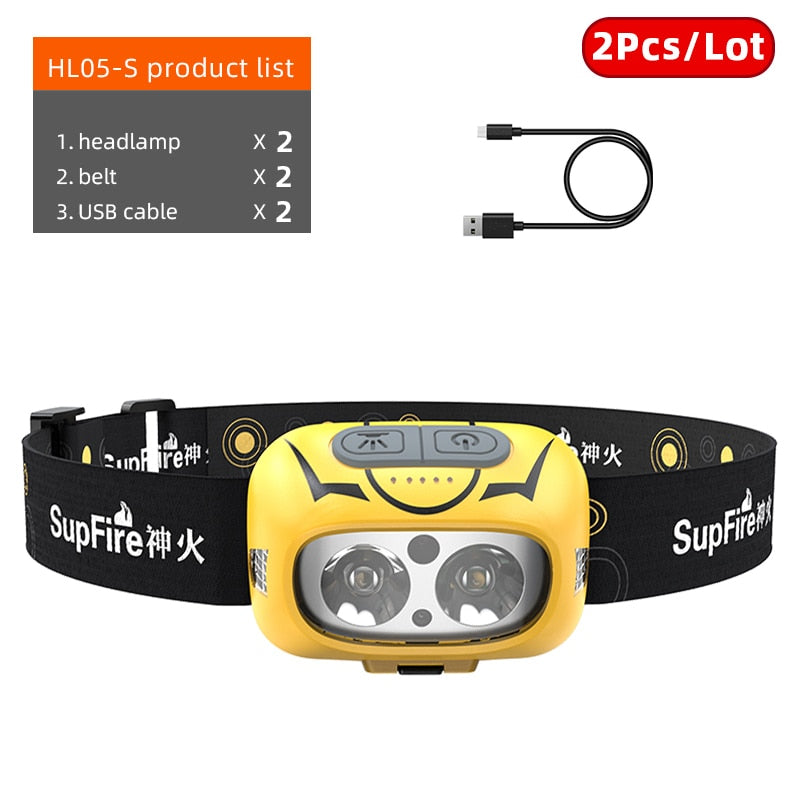 HL05-S White+Yellow LED Headlamp Motion Sensor