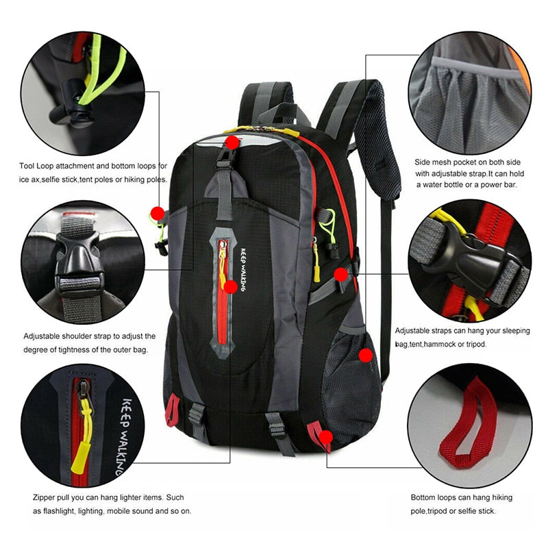 40L Hiking Backpacks Nylon Waterproof