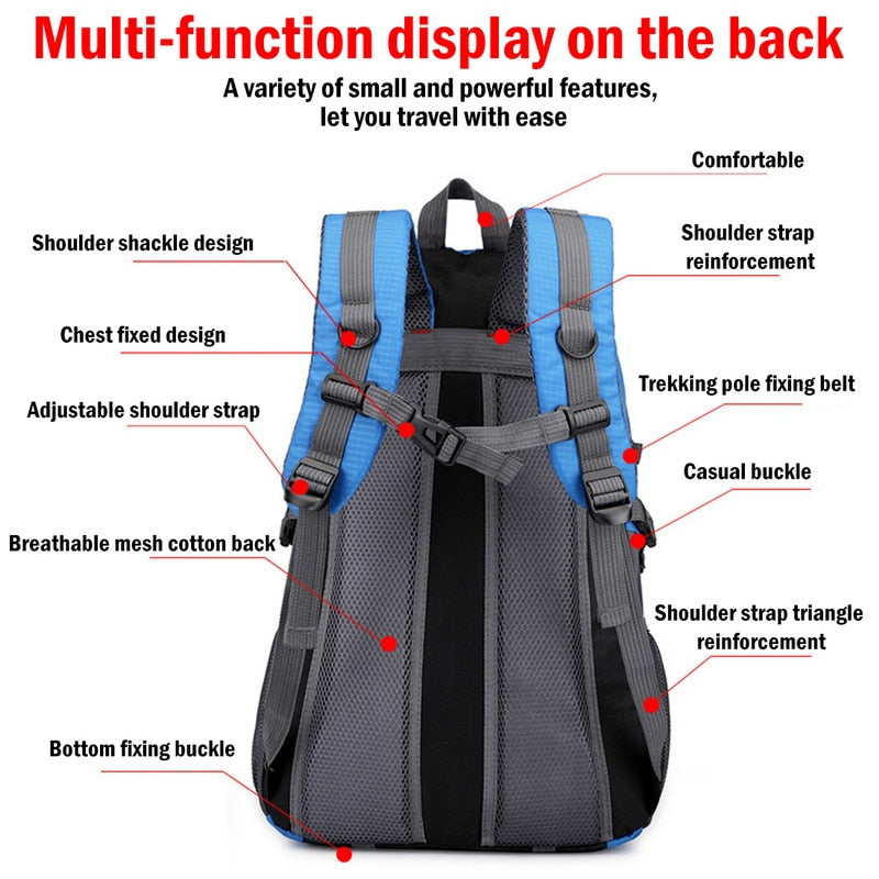 40L Hiking Backpacks Nylon Waterproof