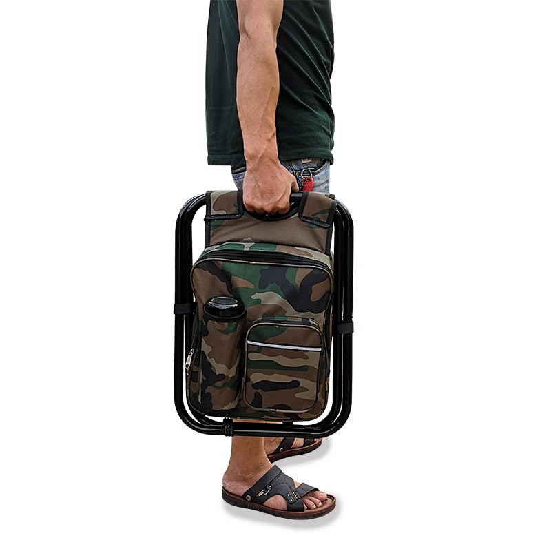 Multifunctional fishing tackle bag and chair