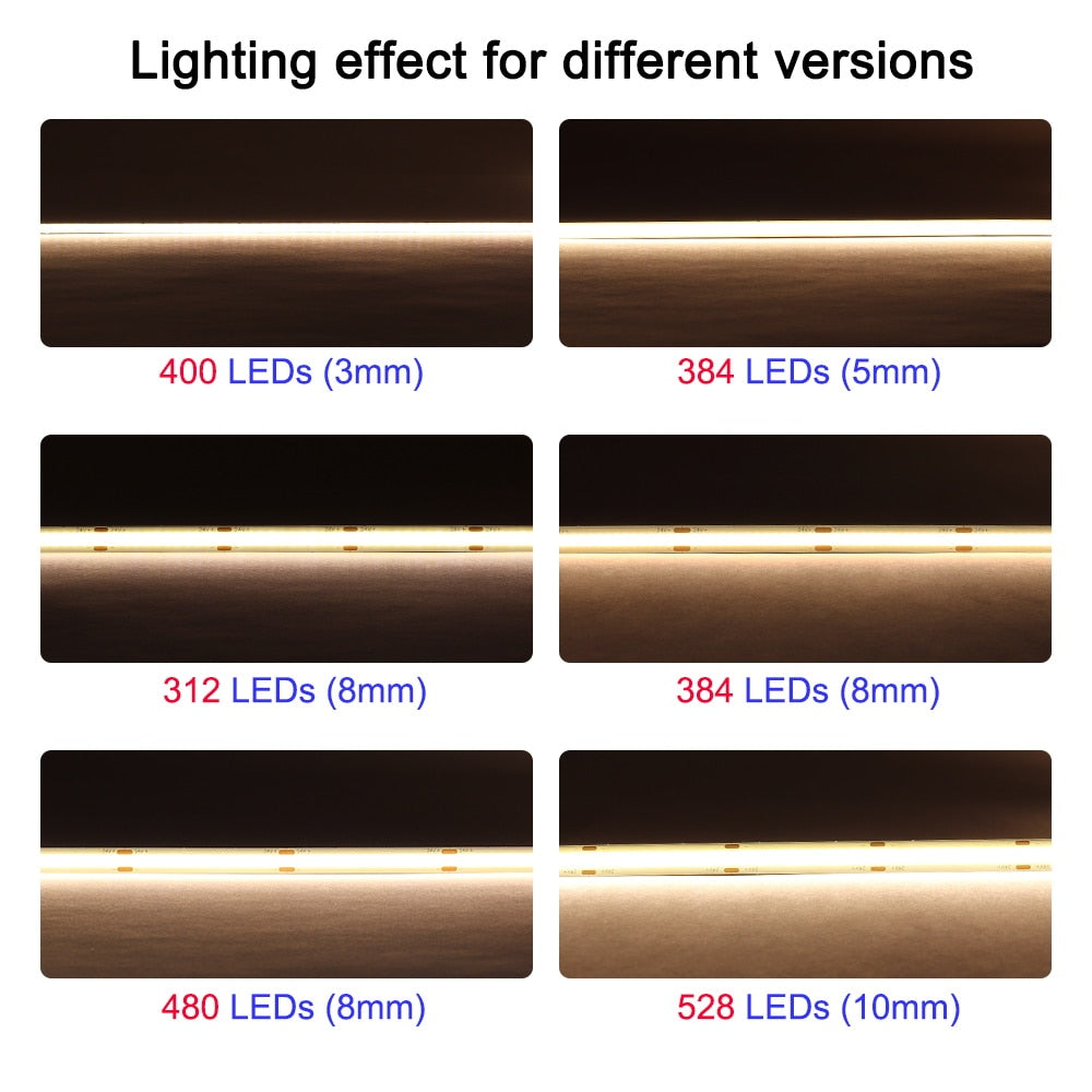 5m Flexible 12V 24V LED COB Strip Light Bar