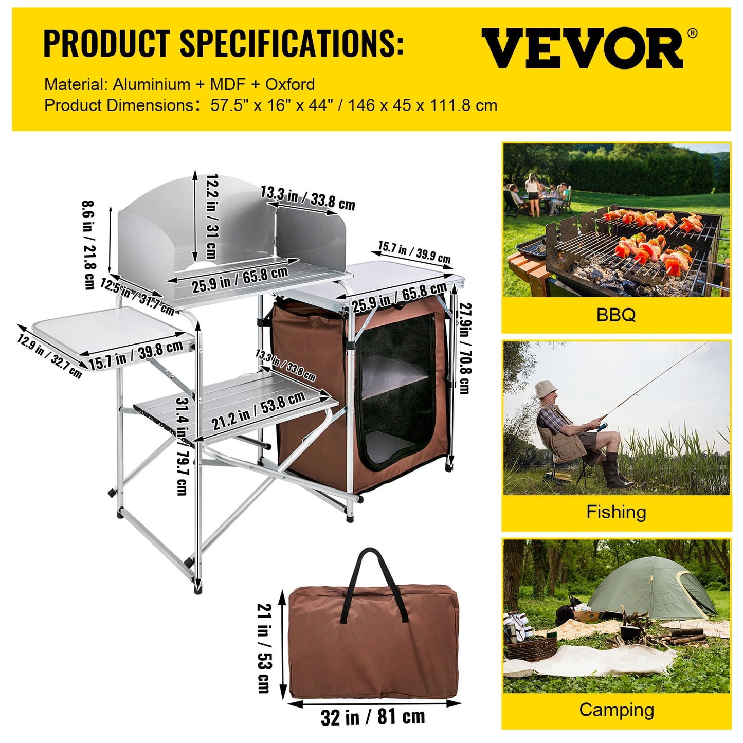 VEVOR Camping Outdoor Kitchen Foldable