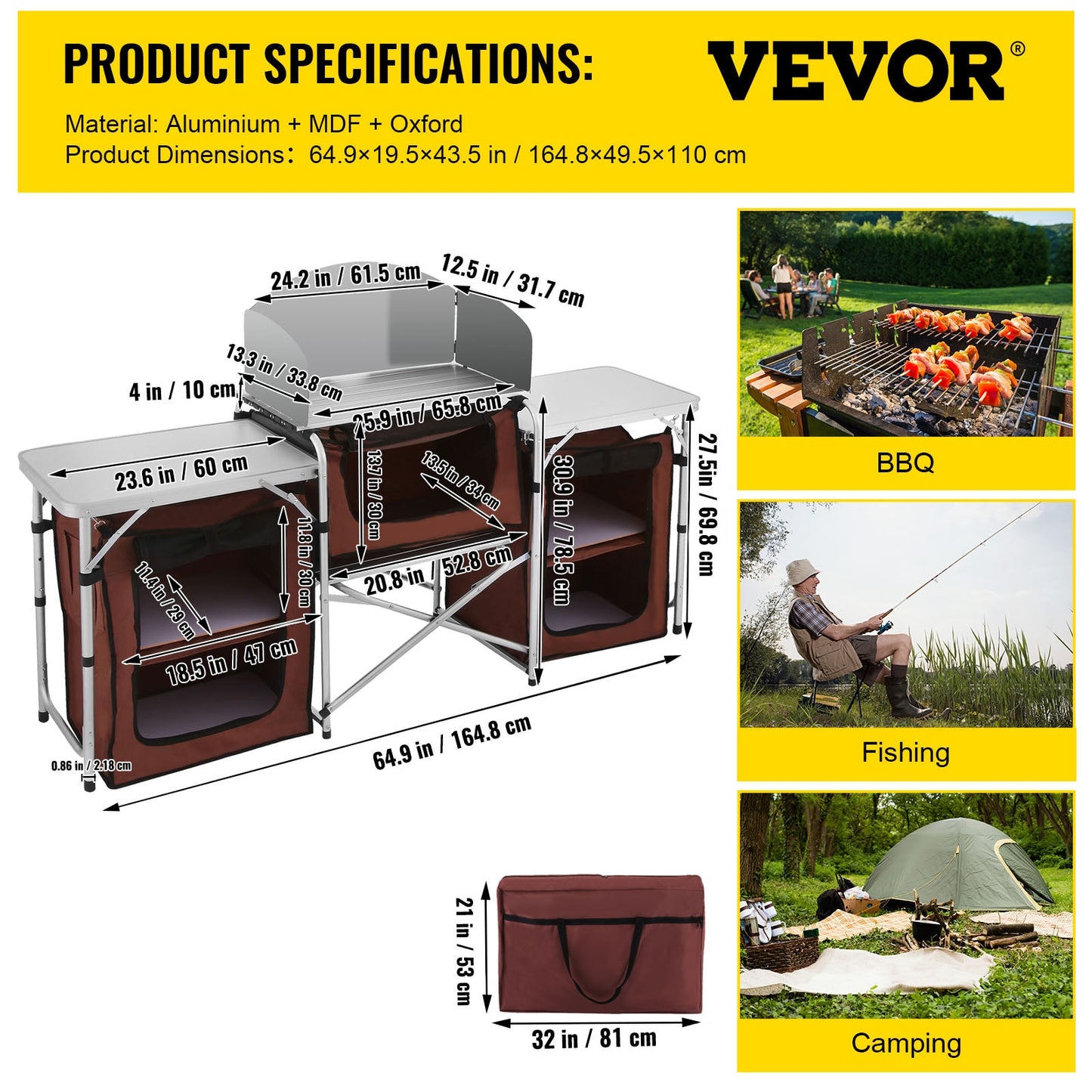 VEVOR Camping Outdoor Kitchen Foldable