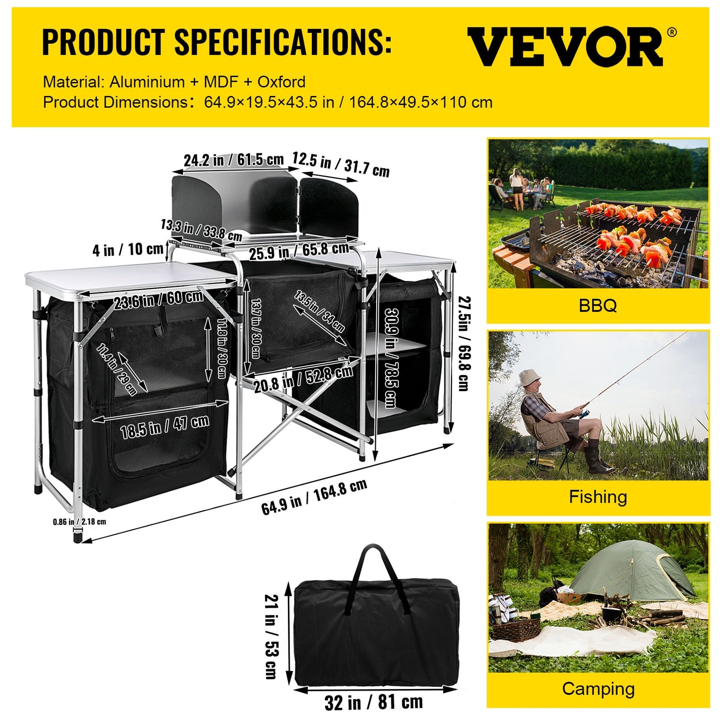 VEVOR Camping Outdoor Kitchen Foldable