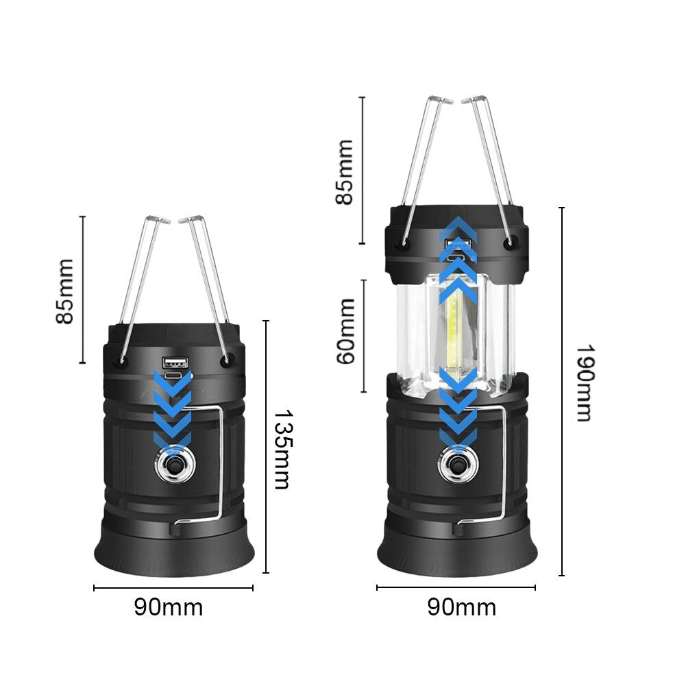 Camping Lantern 1200mAh USB Rechargeable Solar Charging